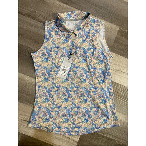 Adidas NWT Adipure Climalite Striped Top Sleeveless Vest, Sz Medium, MP $65 - Picture 2 of 12